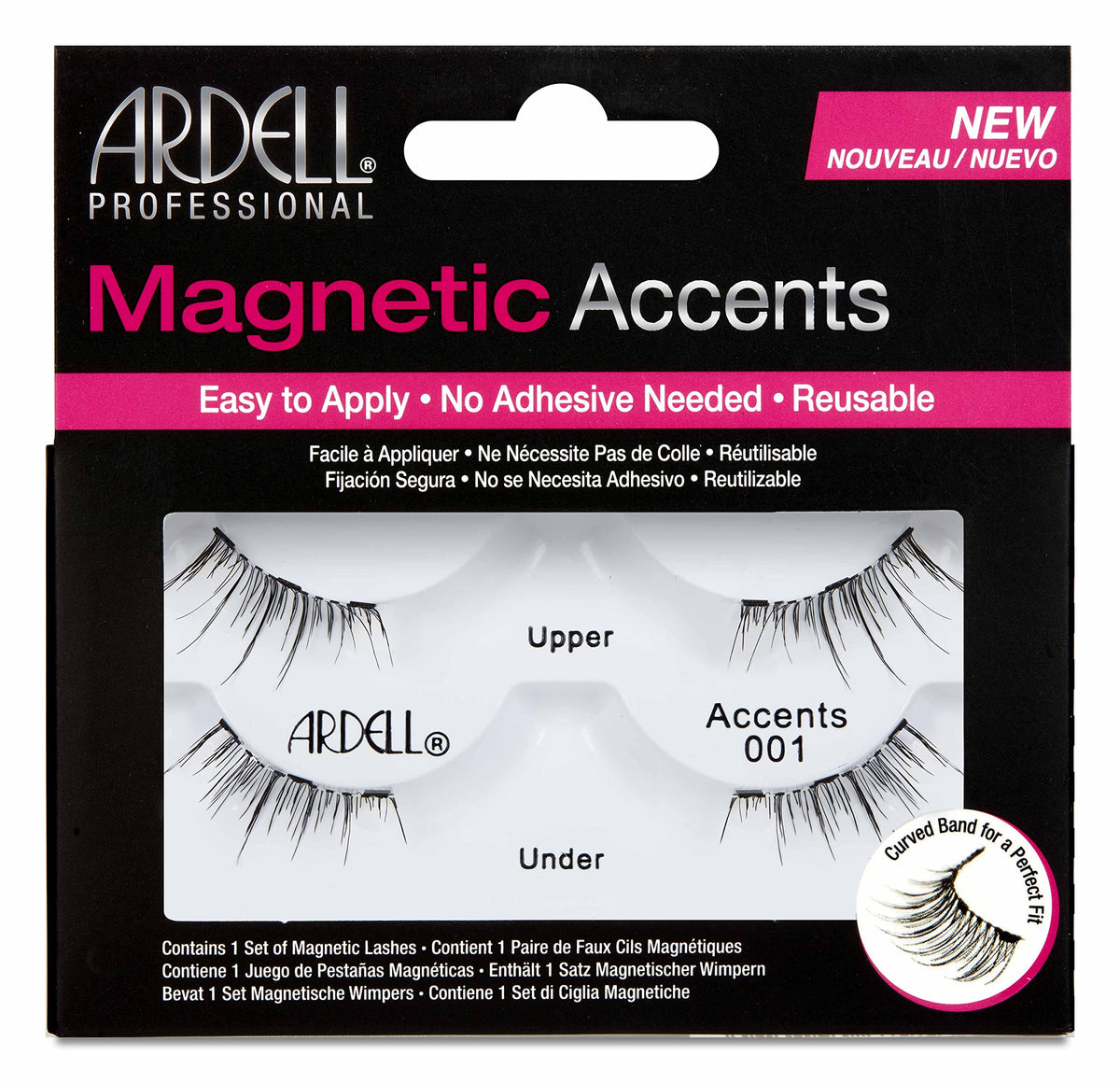 Ardell Professional Magnetic Lash Accents 001 - Black Human Hair, 1 Pair