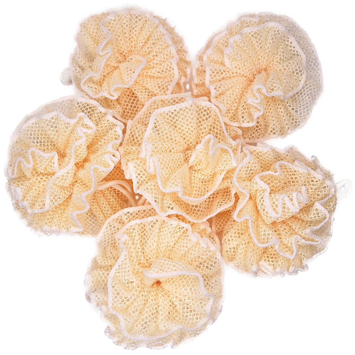 Mr.Cui'Shop 6 Pack Loofah Sponge Pouf - Exfoliating Bath Scrubber Ball For Face & Body, Off