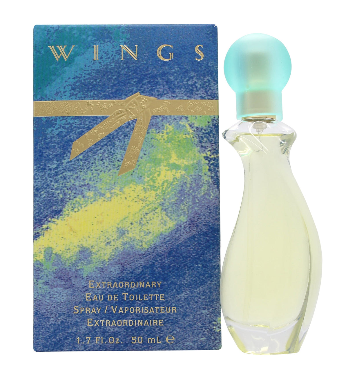 Giorgio Beverly Hills Wings Edt Spray 1.7 Oz For Women - Floral Fragrance In Blue & Yellow