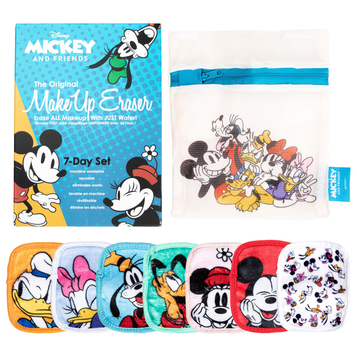 Makeup Eraser 7-Day Set - Erase All Makeup With Just Water, Mickey & Friends, 7Ct.