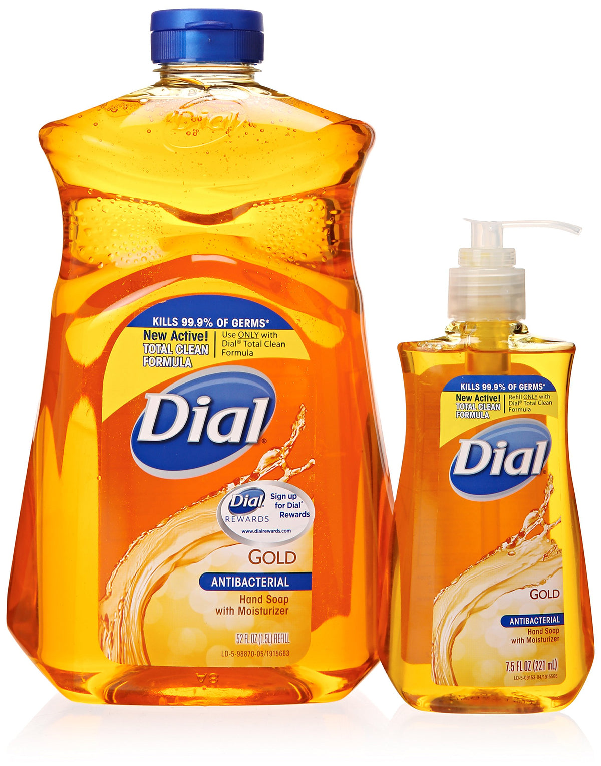 Dial Gold Antibacterial Liquid Soap With Moisturizer - 7.5 Oz Pump & 52 Oz Refill Set