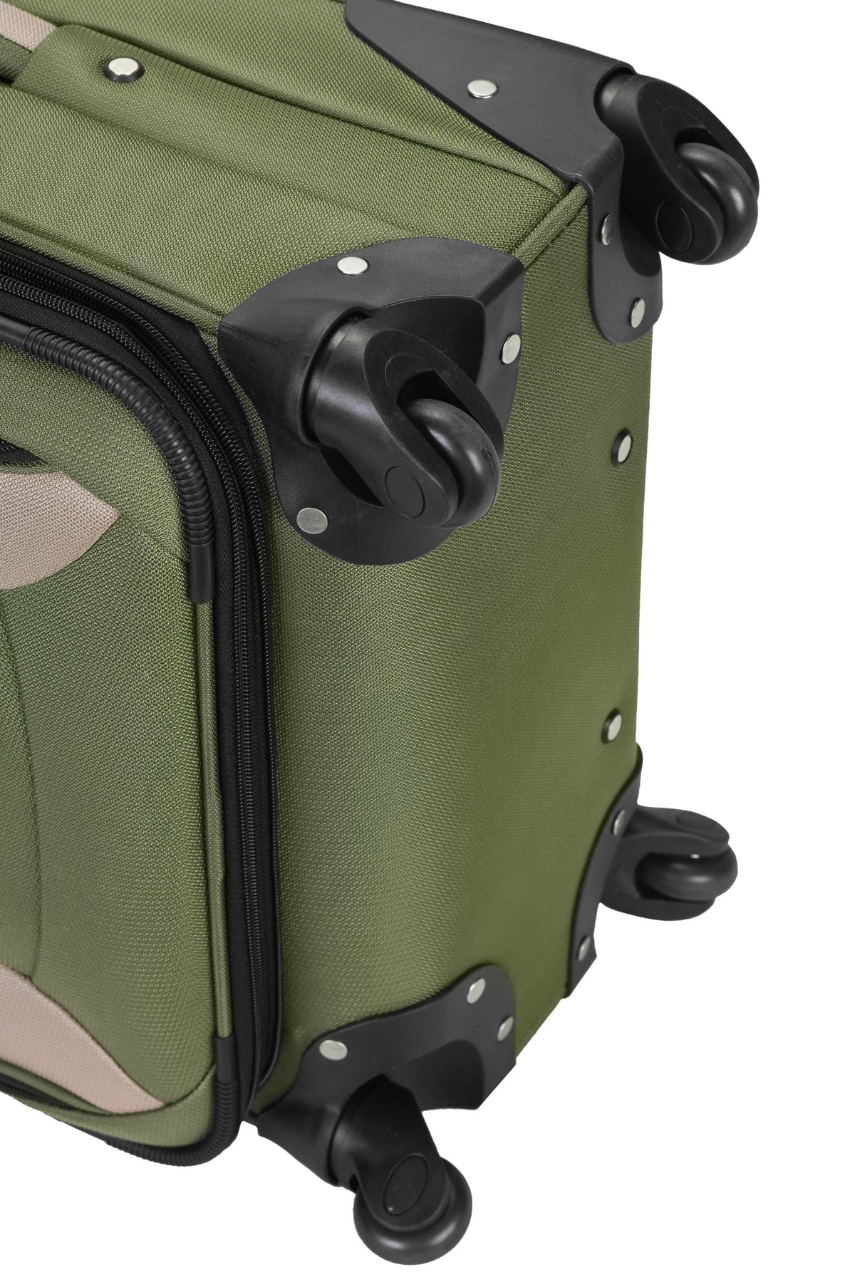 Rockland Olive 4-Piece Softside Spinner Wheel Luggage Set (18/22/26/30)