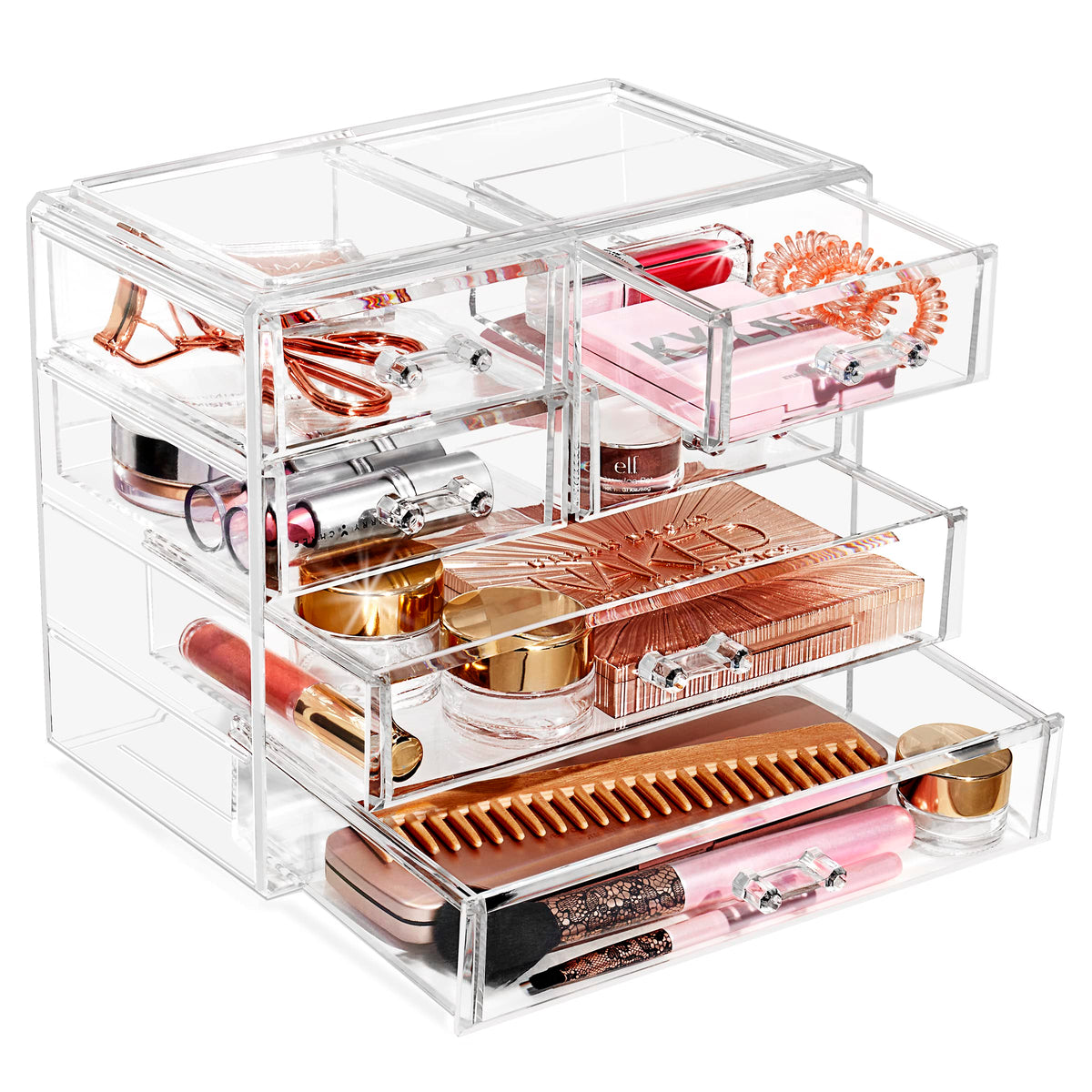 Sorbus Clear Makeup Organizer - 2 Large & 4 Small Drawers For Cosmetics & Jewelry Storage