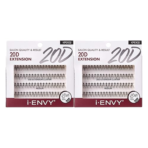 i•ENVY 20D Faux Mink Individual Lashes - Medium, 2 Pack, Flat Root for DIY Extensions