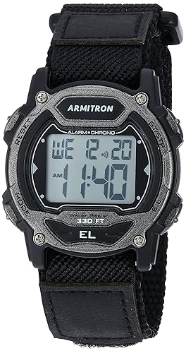 Armitron Sport 45/7004Gbk Digital Chronograph Watch, Black Nylon Strap, 40Mm Unisex