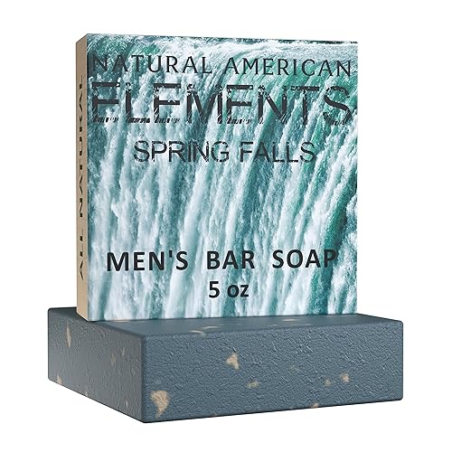 NATURAL AMERICAN ELEMENTS Men’s Bar Soap - All Natural, Essential Oils, 5 oz - Made in USA