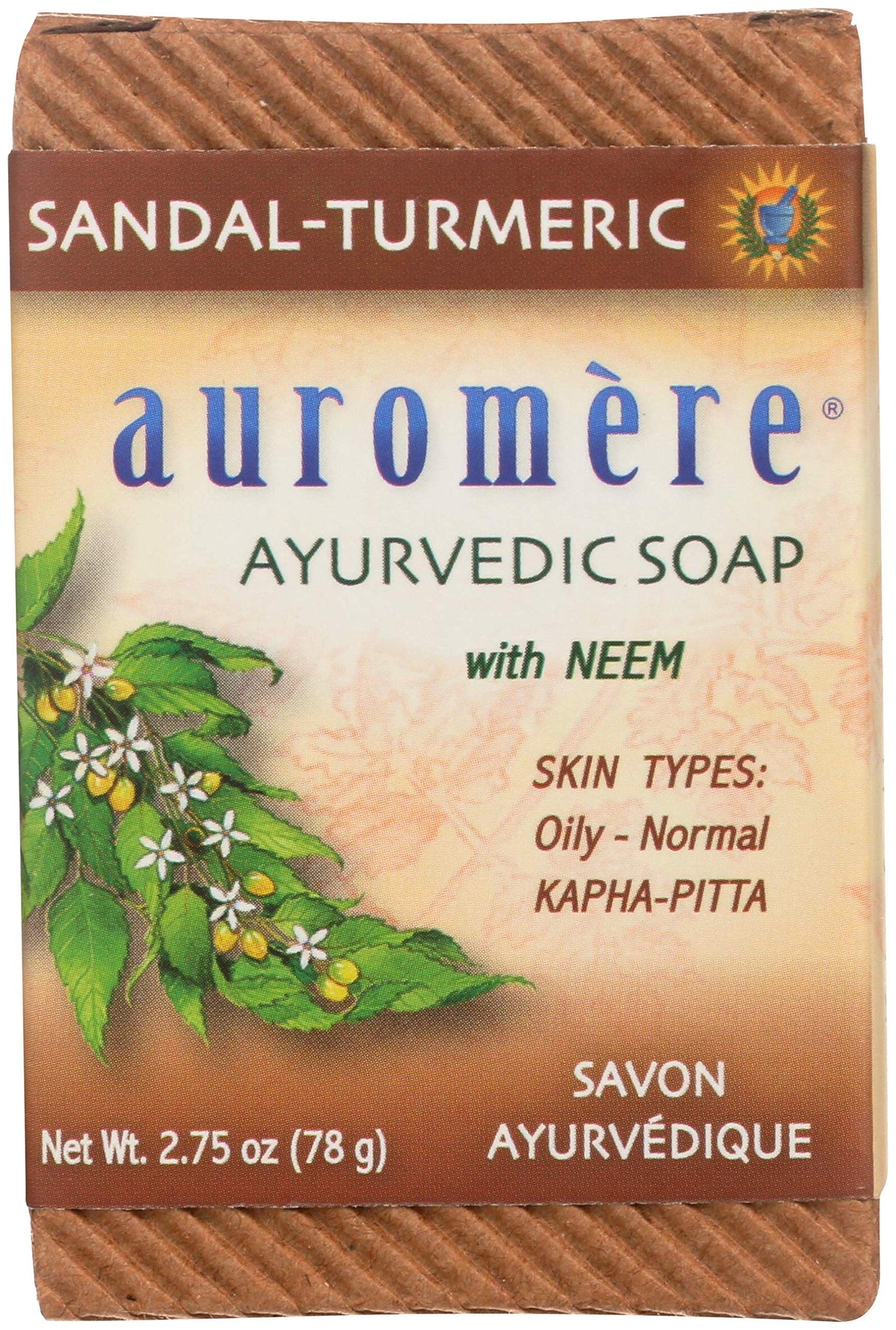 Auromere Ayurvedic Bar Soap With Sandalwood & Turmeric - Eco-Friendly, 2.75 Oz For Sensitive Skin