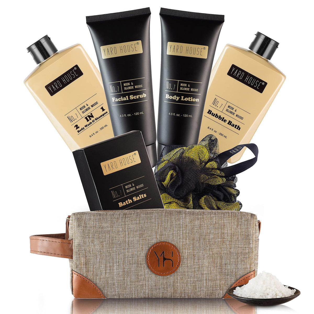 Yard House Men'S Bath & Body Gift Set - Musk & Blonde Woods Spa Kit For Him, Perfect Gift Idea