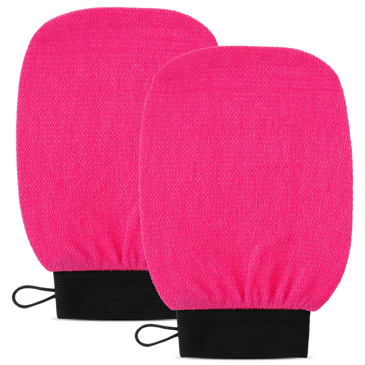 Clarial Exfoliating Body Scrub Mitts - Pink Pair, Dead Skin Remover For Bath & Shower Use