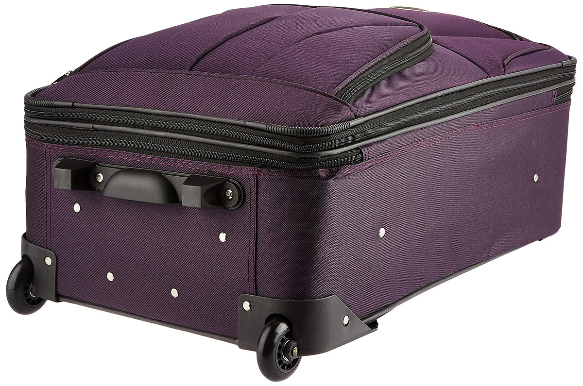 Rockland 2-Piece Expandable Softside Luggage Set, Purple - Stylish & Durable Travel Bags