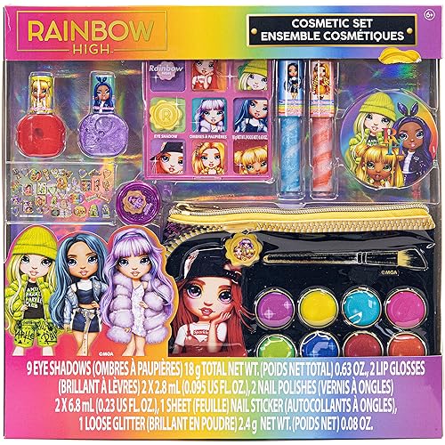 Rainbow High Townley Girl Cosmetic Makeup Set - Lip Gloss, Nail Polish, Eye Shadow & More For Kids