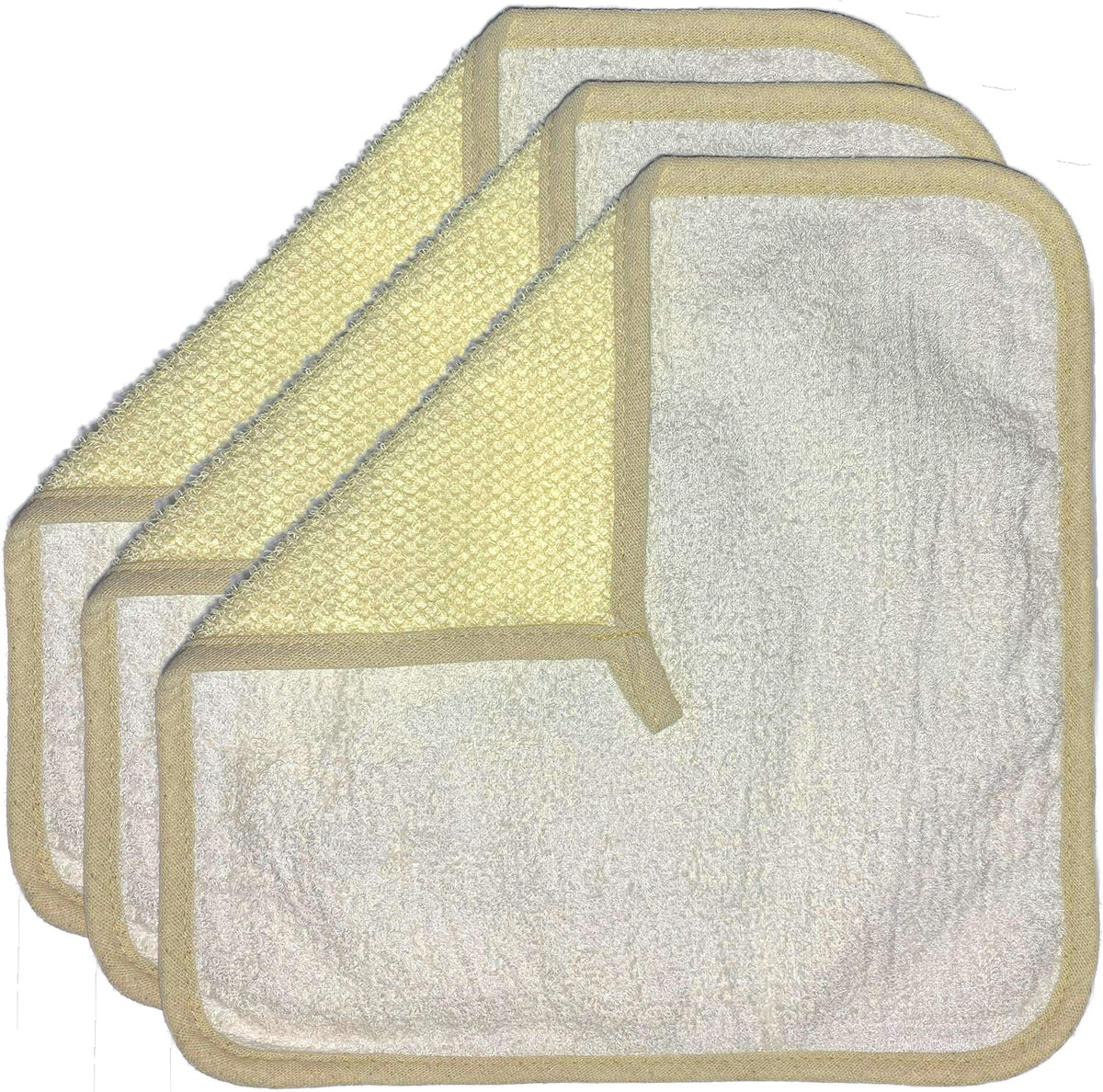 Mr.Cui'Shop 3 Pack 12&quot; Soft Weave Spa Exfoliating Wash Cloths - Dual-Sided For Bath &