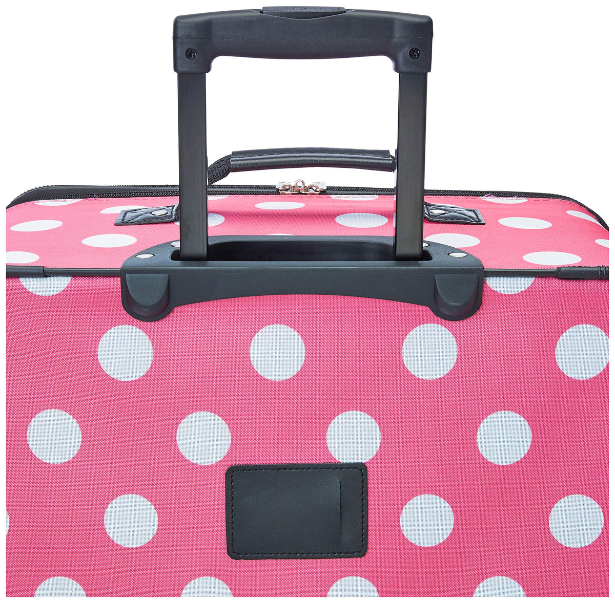 Rockland Polka 4-Piece Expandable Softside Luggage Set - Lightweight Pink Dots (14/19/24/28