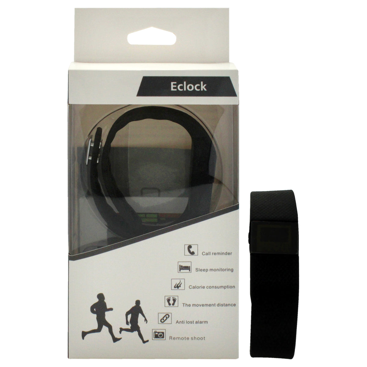 EKH6 Health Sports Silicone Bracelet  Black by Eclock for Unisex  1 Pc Bracelet