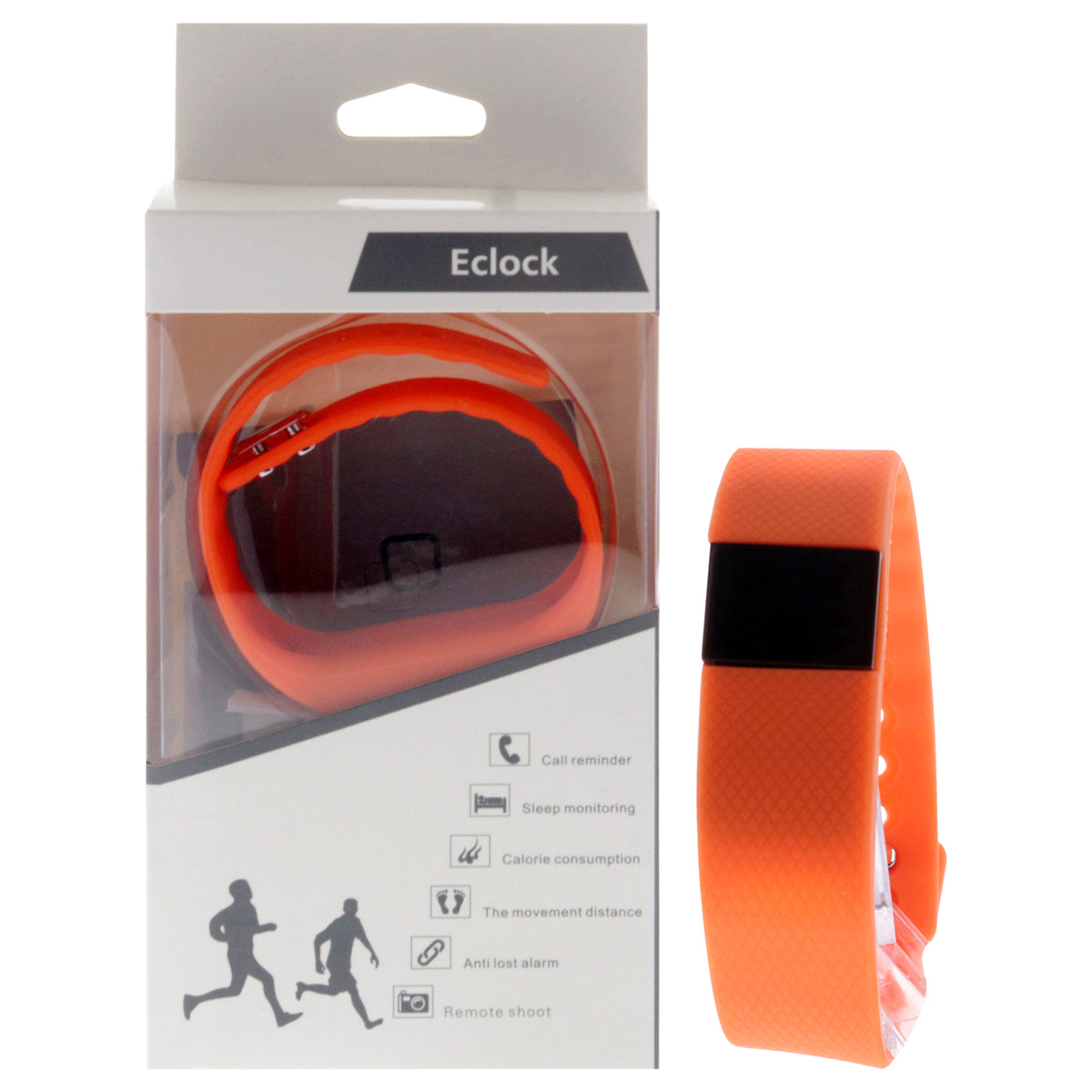 EKH2 Health Sports Silicone Bracelet  Orangle by Eclock for Unisex  1 Pc Bracelet