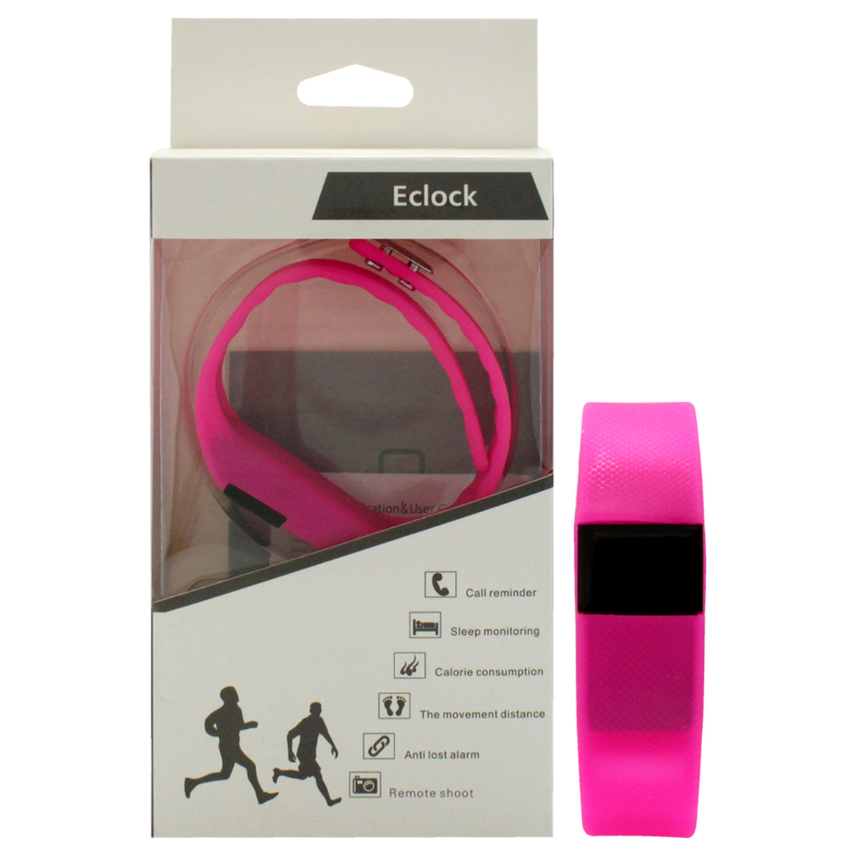 EKH6 Health Sports Silicone Bracelet  Pink by Eclock for Unisex  1 Pc Bracelet