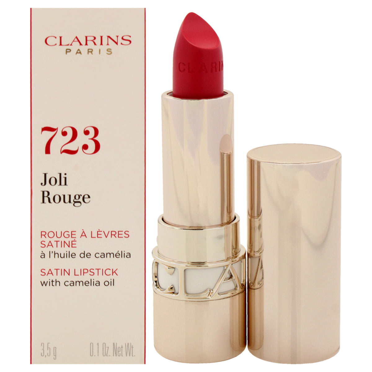 Joli Rouge Satin Lipstick  723 Raspberry by Clarins for Women  01 oz Lipstick