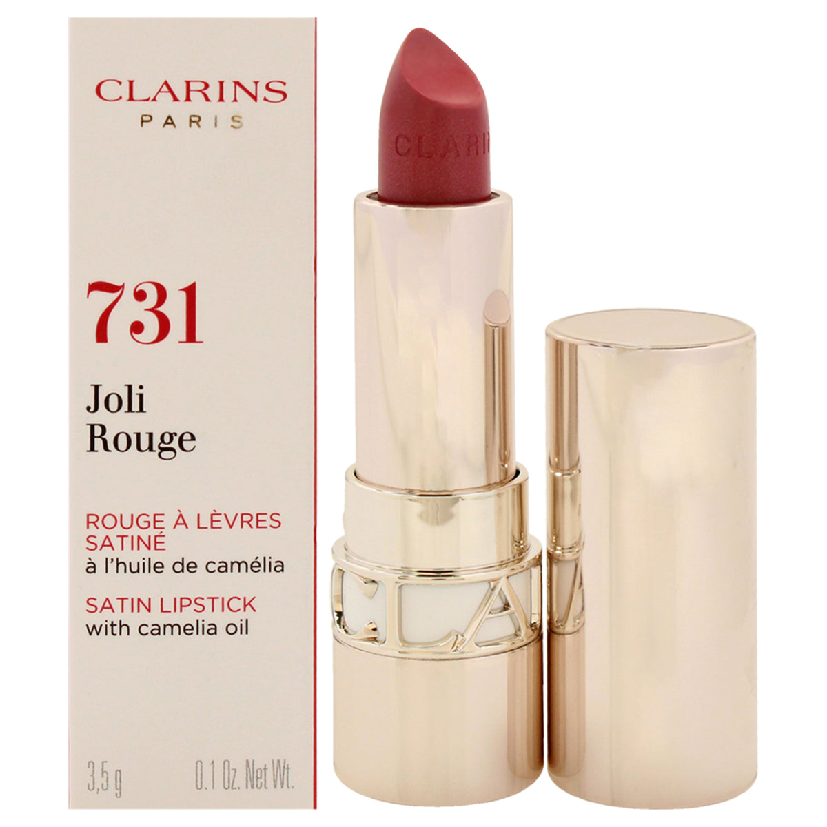 Joli Rouge Satin Lipstick  731 Rose Berry by Clarins for Women  01 oz Lipstick