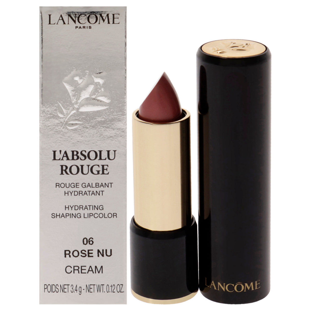 LAbsolu Rouge Hydrating Shaping Lipcolor  06 Rose NuCream by Lancome for Women  012 oz Lipstick