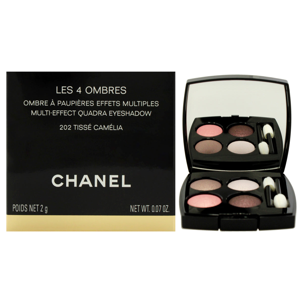 Les 4 Ombres MultiEffect Quadra Eyeshadow  202 Tisse Camelia by Chanel for Women  007 oz Eyeshadow