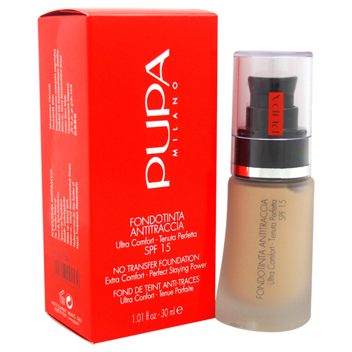 No Transfer Foundation SPF 15  01 Nude by Pupa Milano for Women  101 oz Foundation