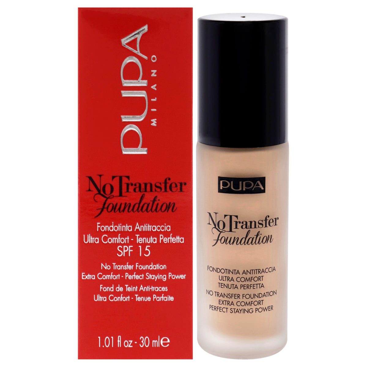 No Transfer Foundation SPF 15  02 Light Beige by Pupa Milano for Women  101 oz Foundation