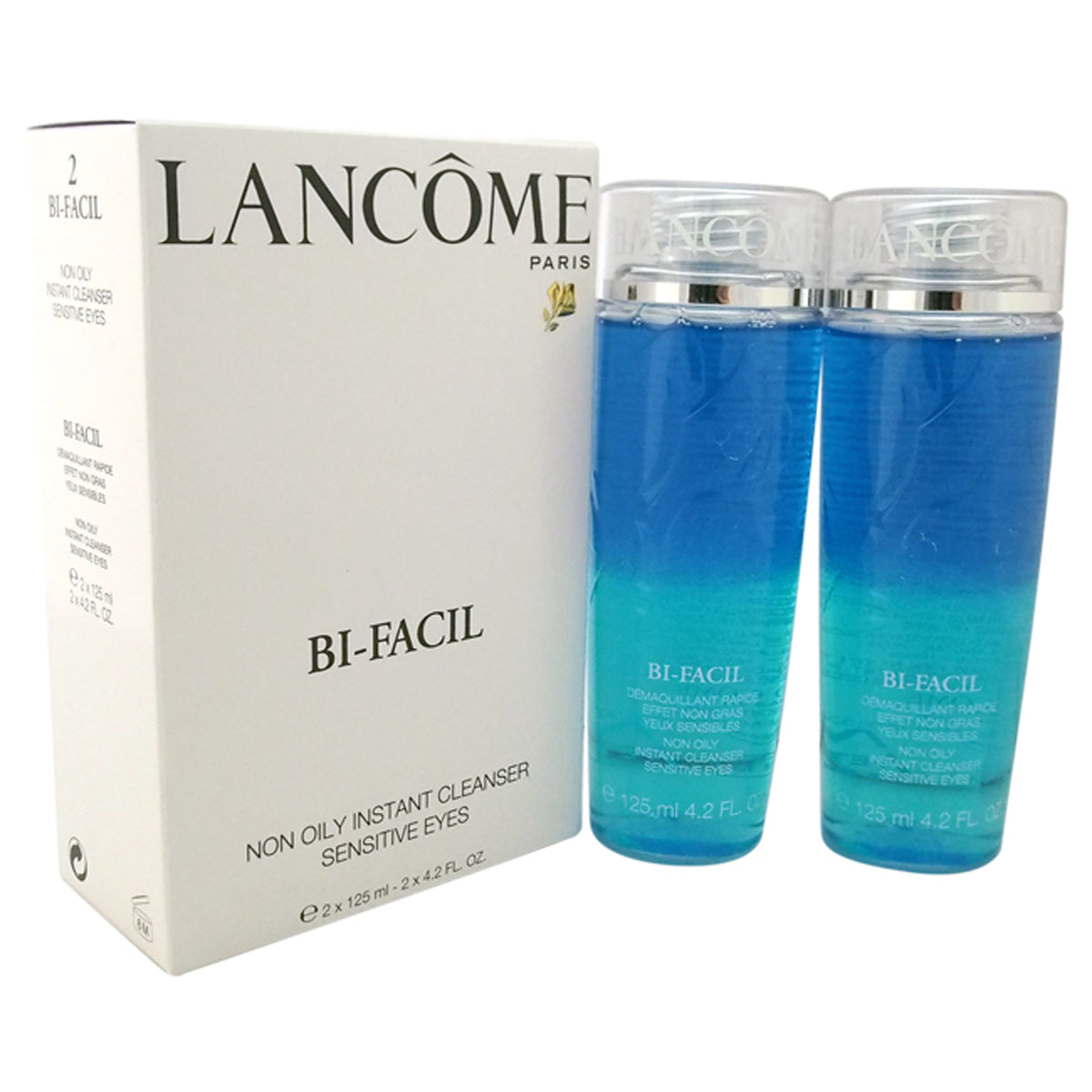 BiFacil Duo  Non Oily Instant Cleanser Sensitive Eyes by Lancome for Unisex  2 x 42oz Cleanser