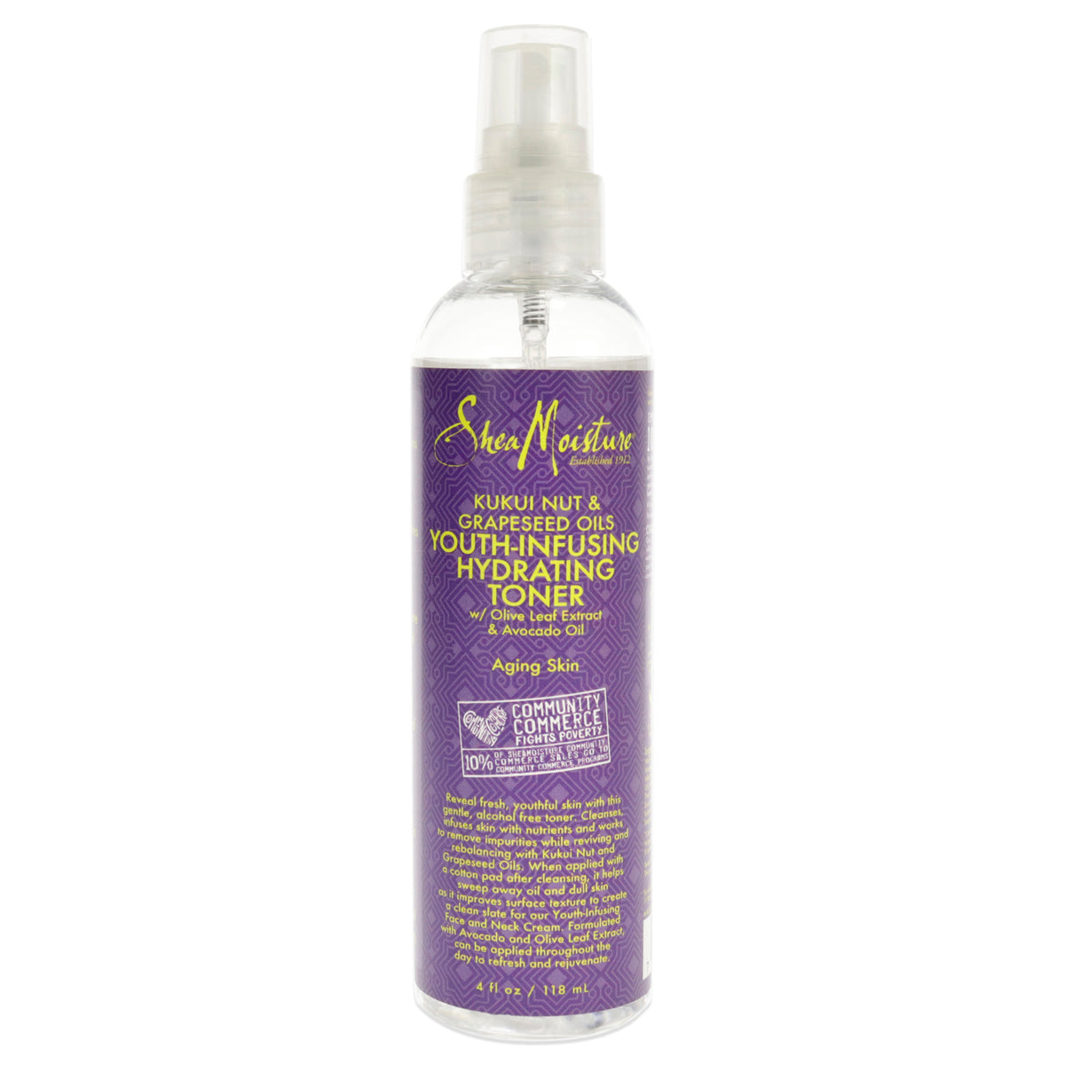 Kukui Nut  Grapeseed Oils YouthInfusing Hydrating Toner by Shea Moisture for Unisex  4 oz Toner