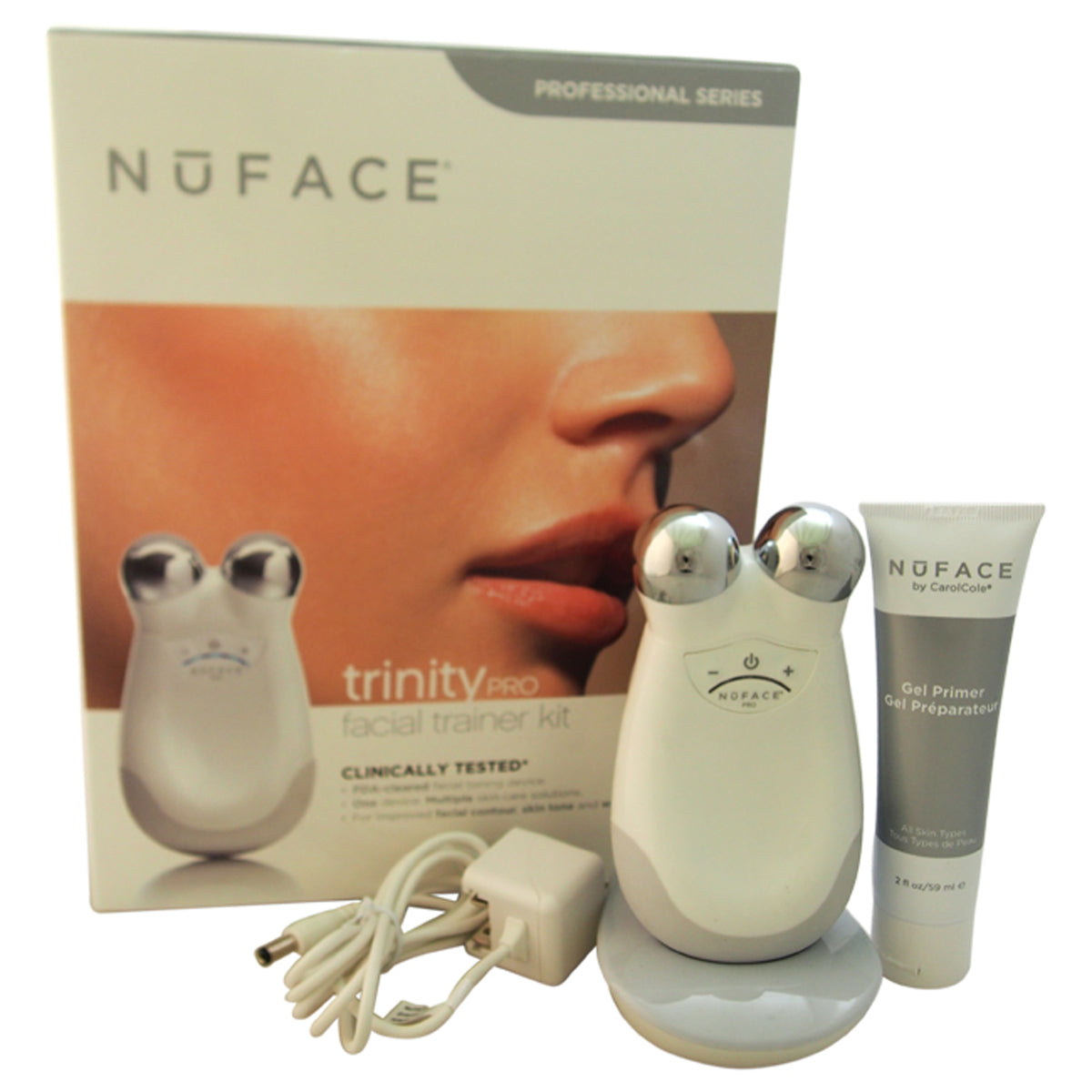 Nuface Trinity Pro Facial Trainer Kit  White by Nuface for Unisex  4 Pc Kit Nuface Trinity Pro Device  Trinity Facial Trainer 