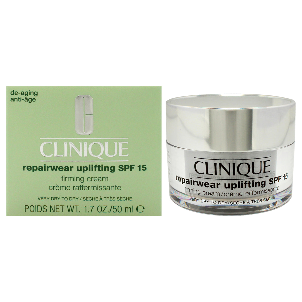 Repairwear Uplifting SPF 15 Firming Cream  Very Dry To Dry Skin by Clinique for Unisex  17 oz Cream