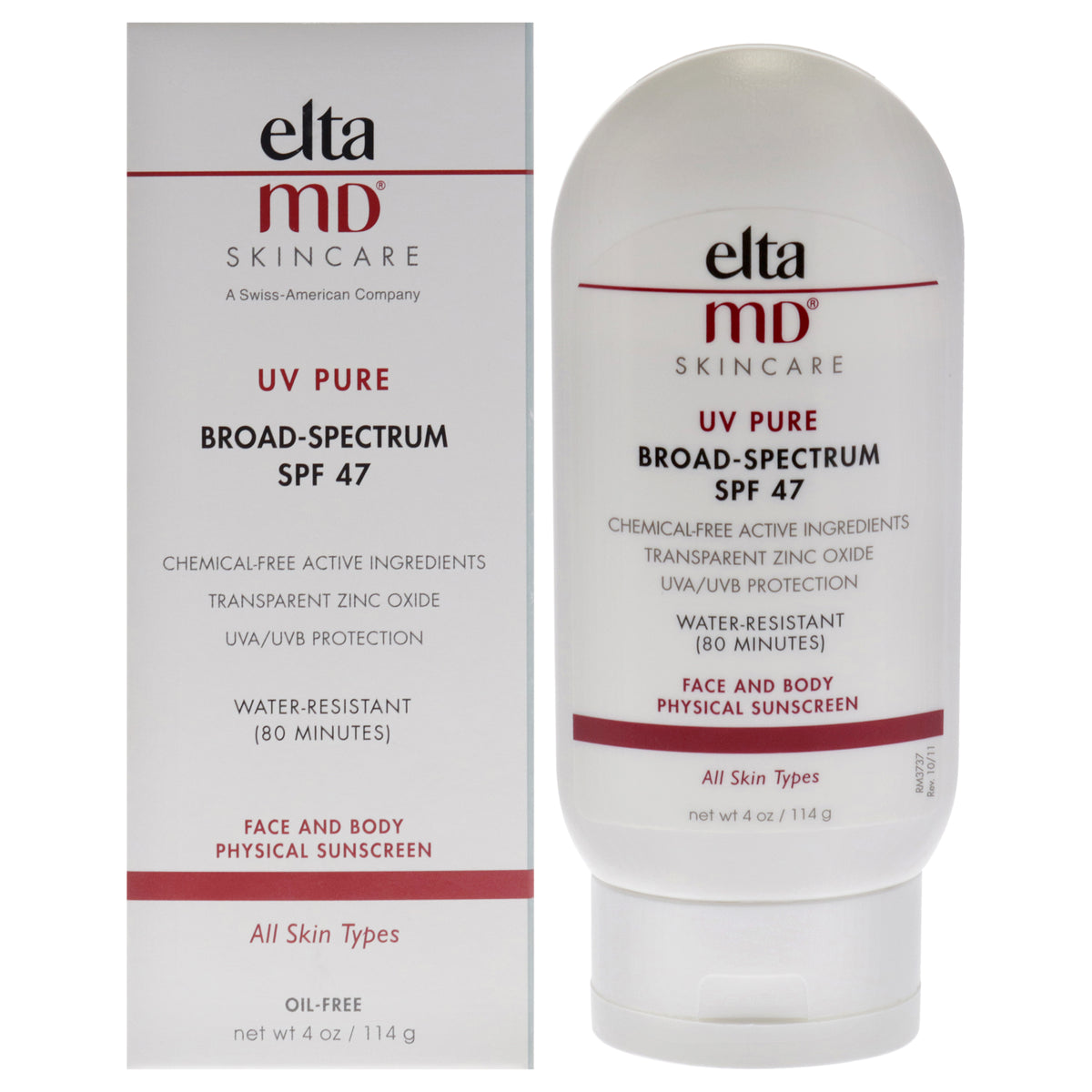 UV Pure Face and Body Physical Sunscreen SPF47 by EltaMD for Unisex  4 oz Sunscreen