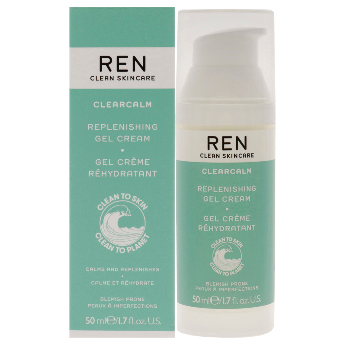 Clearcalm Replenishing Gel Cream by Ren for Women  17 oz Gel