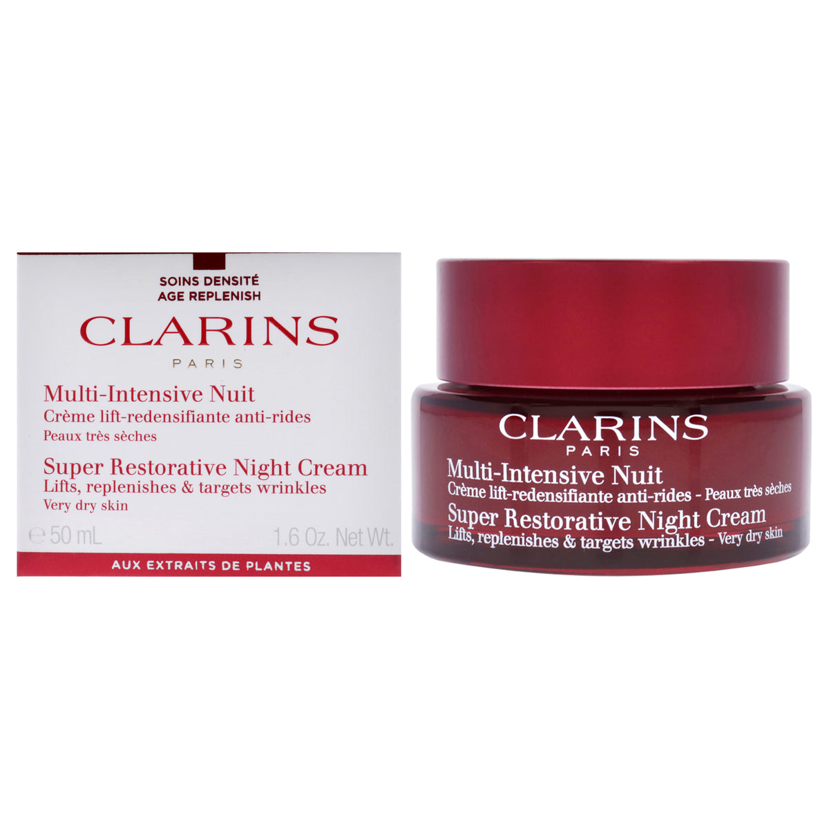 Super Restorative Night Cream  Very Dry Skin by Clarins for Women  17 oz Cream