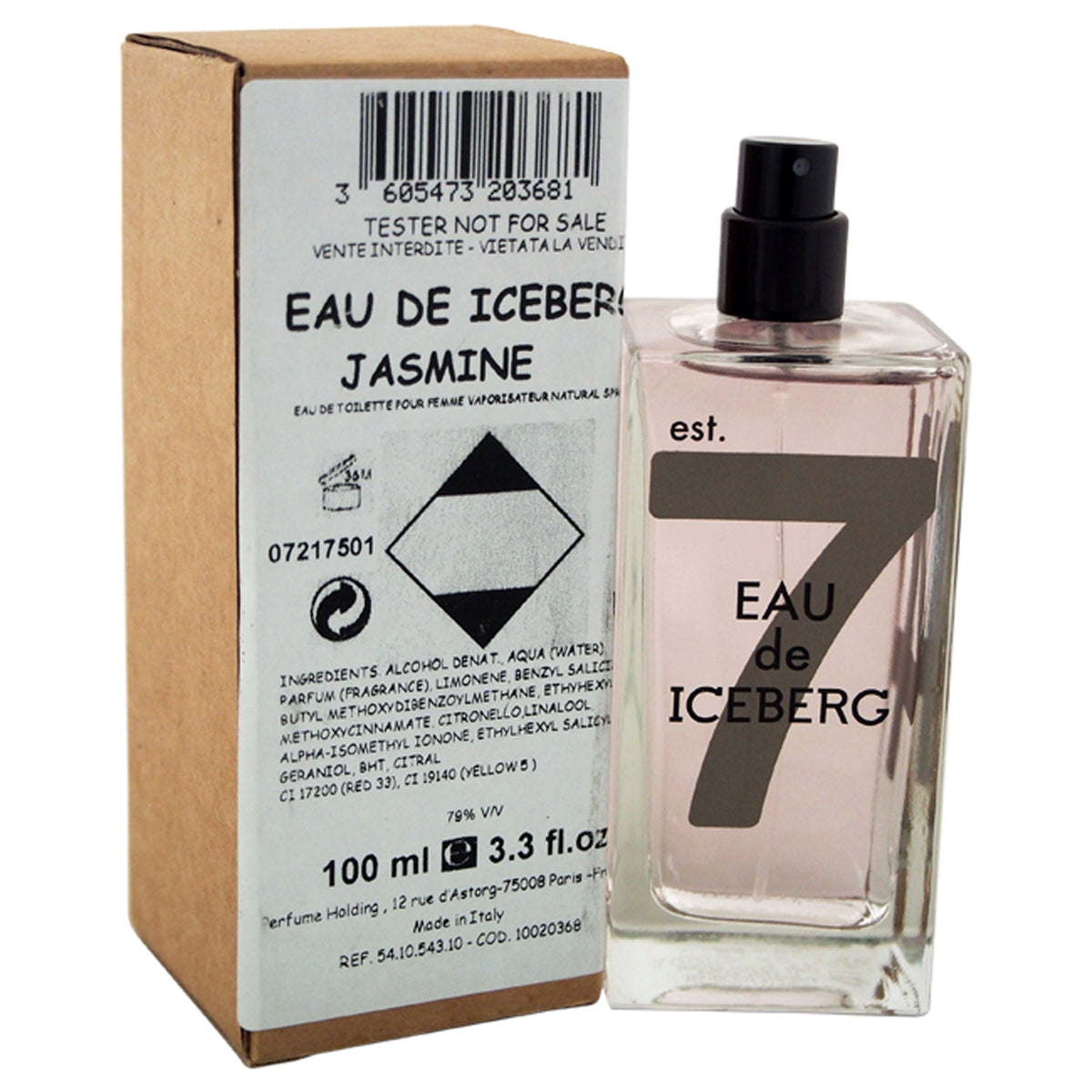 Eau de Iceberg Jasmine by Iceberg for Women  33 oz EDT Spray Tester