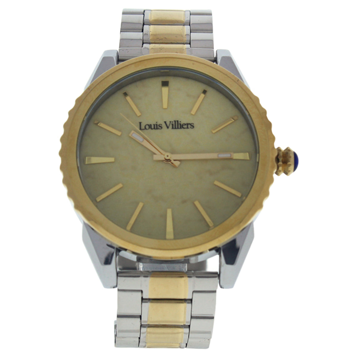 LV2066 Silver Gold Stainless Steel Bracelet Watch by Louis Villiers for Men  1 Pc Watch