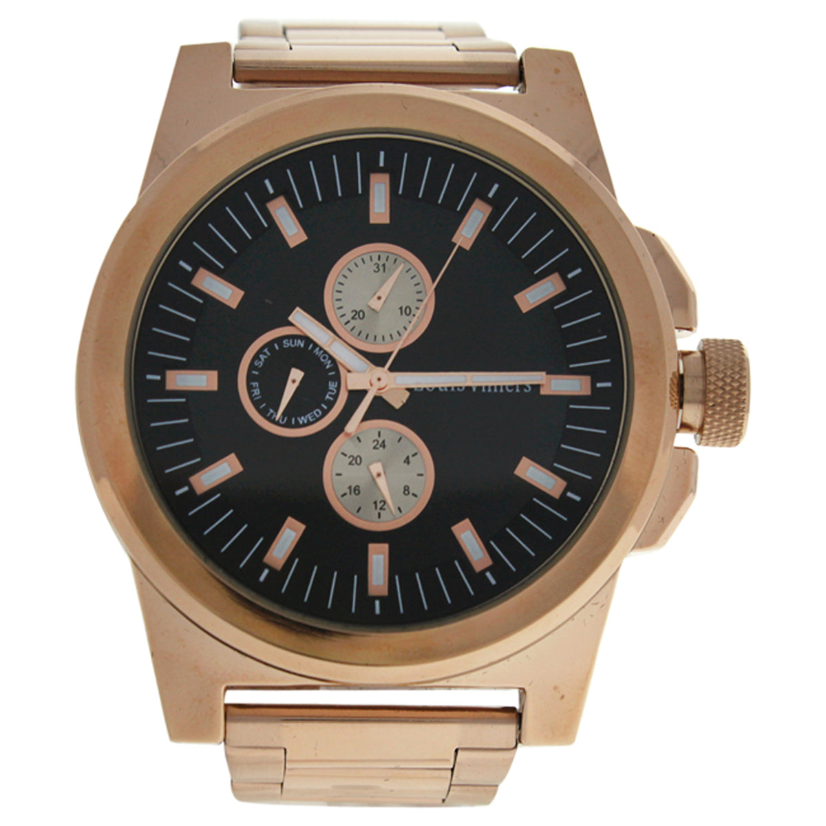 LVAG37337 Rose Gold Stainless Steel Bracelet Watch by Louis Villiers for Men  1 Pc Watch