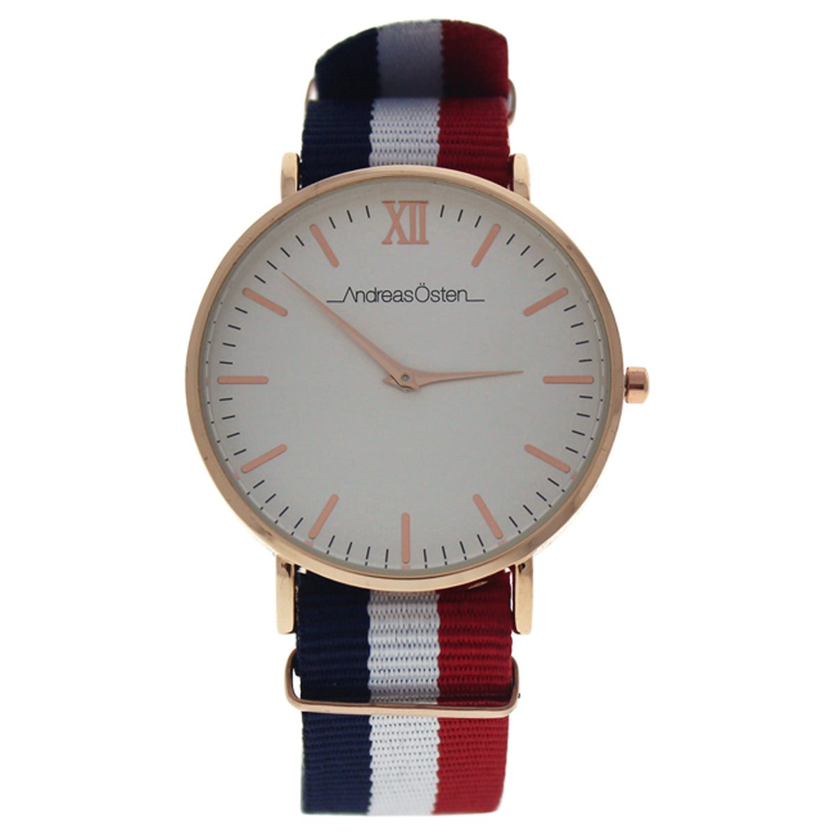 AO65 Somand  Rose GoldNavy BlueWhiteRed Nylon Strap Watch by Andreas Osten for Unisex  1 Pc Watch