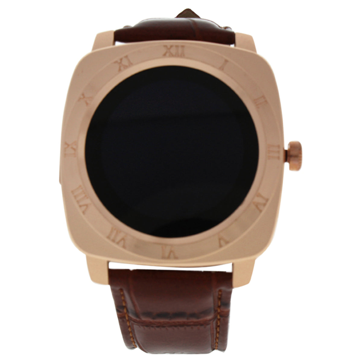 EKF2 Montre Connectee Leather Strap Smart Watch  Rose GoldBrown by Eclock for Unisex  1 Pc Watch