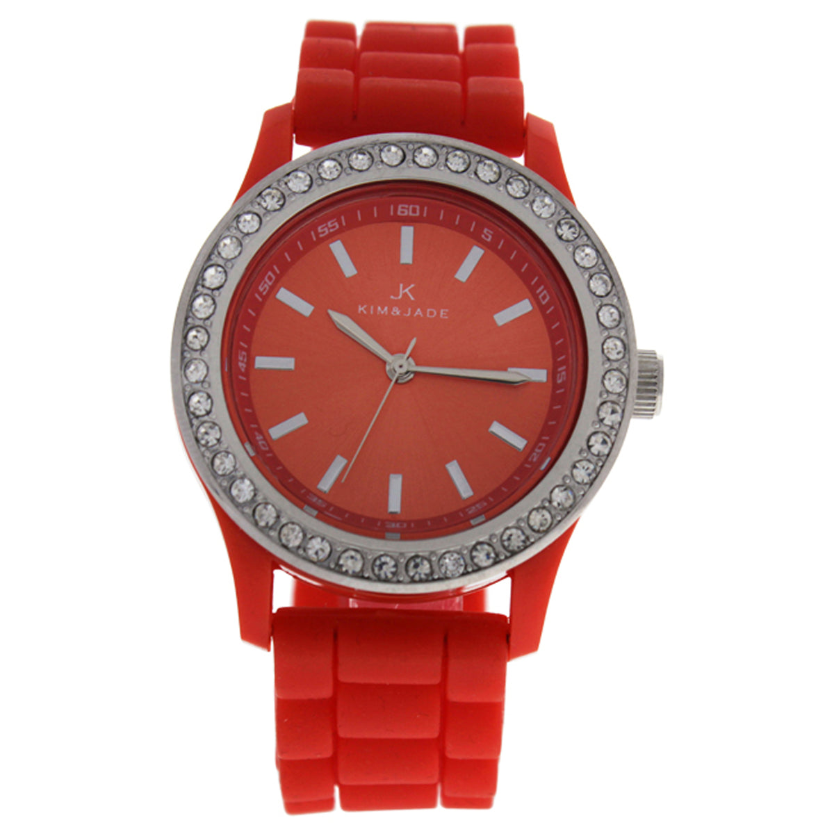 2032LR Orange Silicone Strap Watch by Kim  Jade for Women  1 Pc Watch