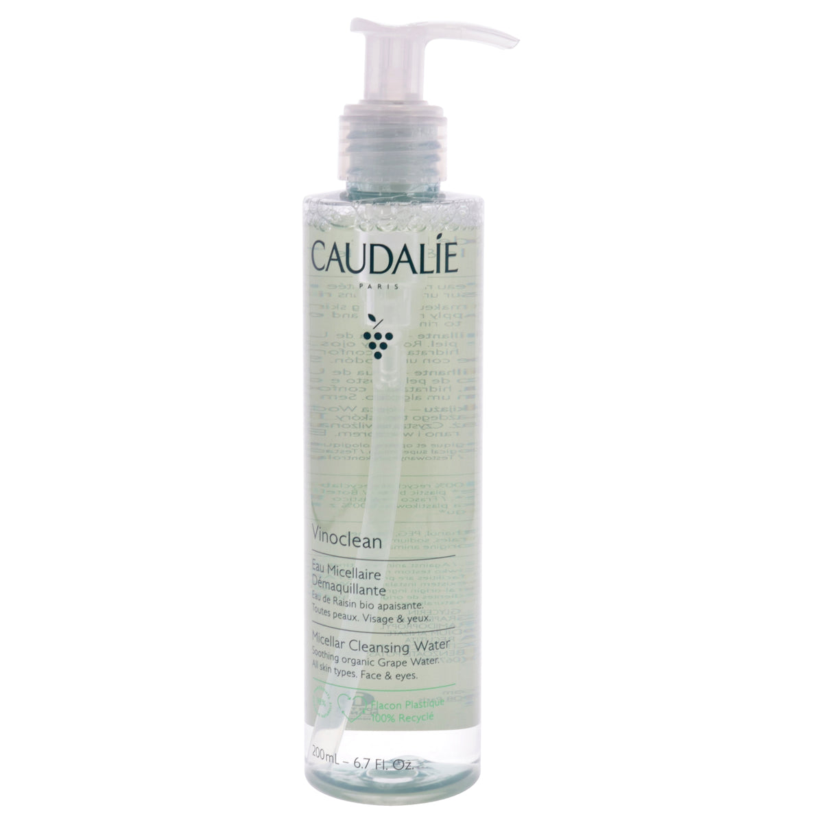 Vinoclean Micellar Cleansing Water by Caudalie for Women  67 oz Cleanser