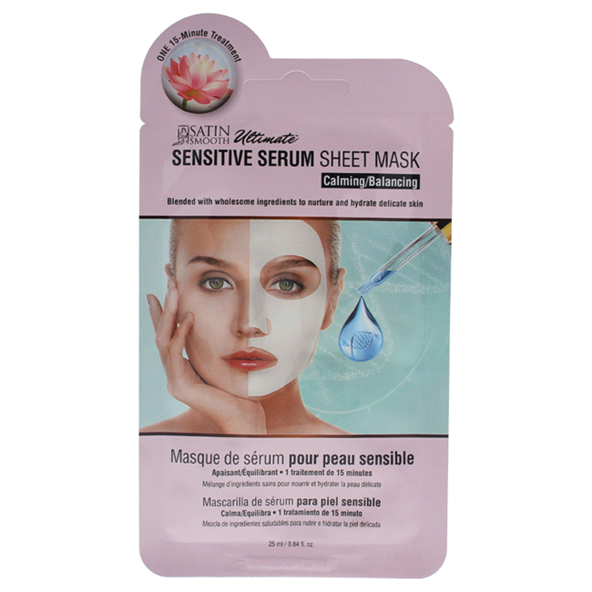 Sensitive Serum Sheet Mask by Satin Smooth for Unisex  084 oz Mask