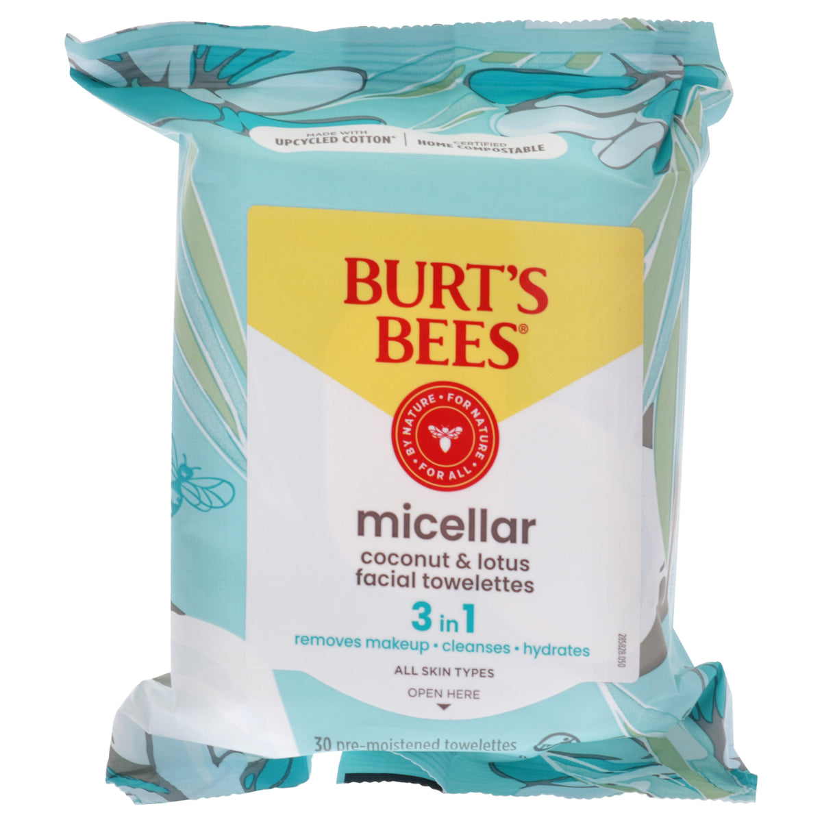 Micellar Makeup Removing Towelettes  Coconut and Lotus Water by Burts Bees for Unisex  30 Count Tow