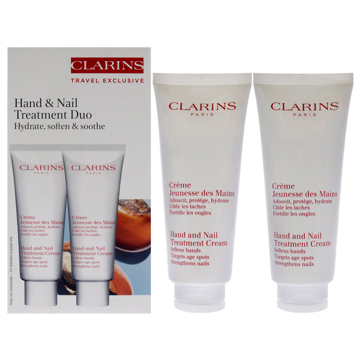 Hand and Nail Treatment Cream Duo by Clarins for Unisex  2 x 34 oz Cream