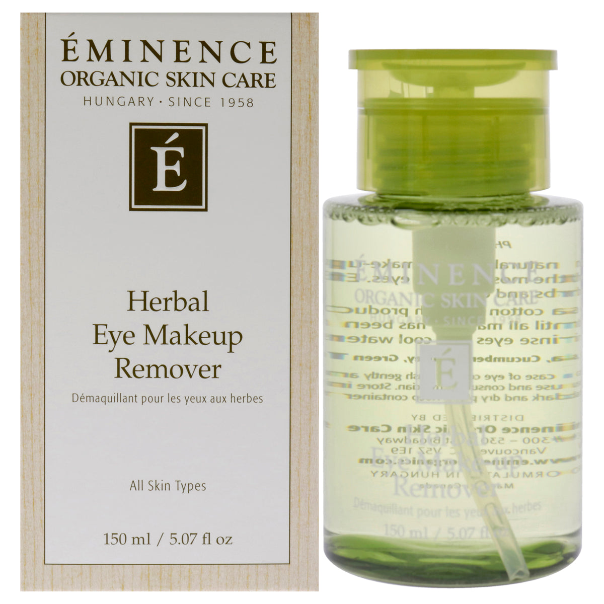 Herbal Eye Makeup Remover by Eminence for Unisex  507 oz Makeup Remover