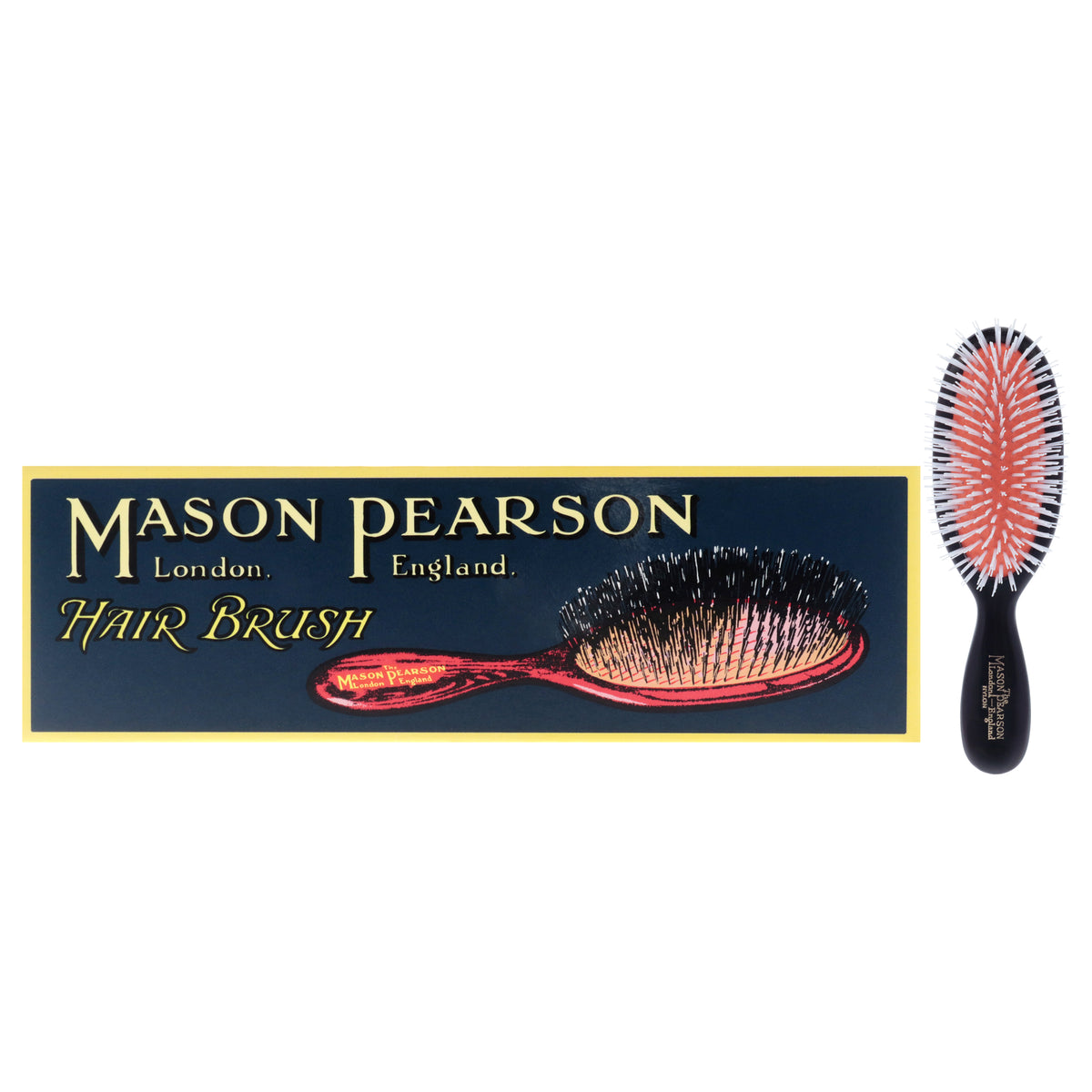 Pocket Nylon Brush  N4 Dark Ruby by Mason Pearson for Unisex  1 Pc Hair Brush