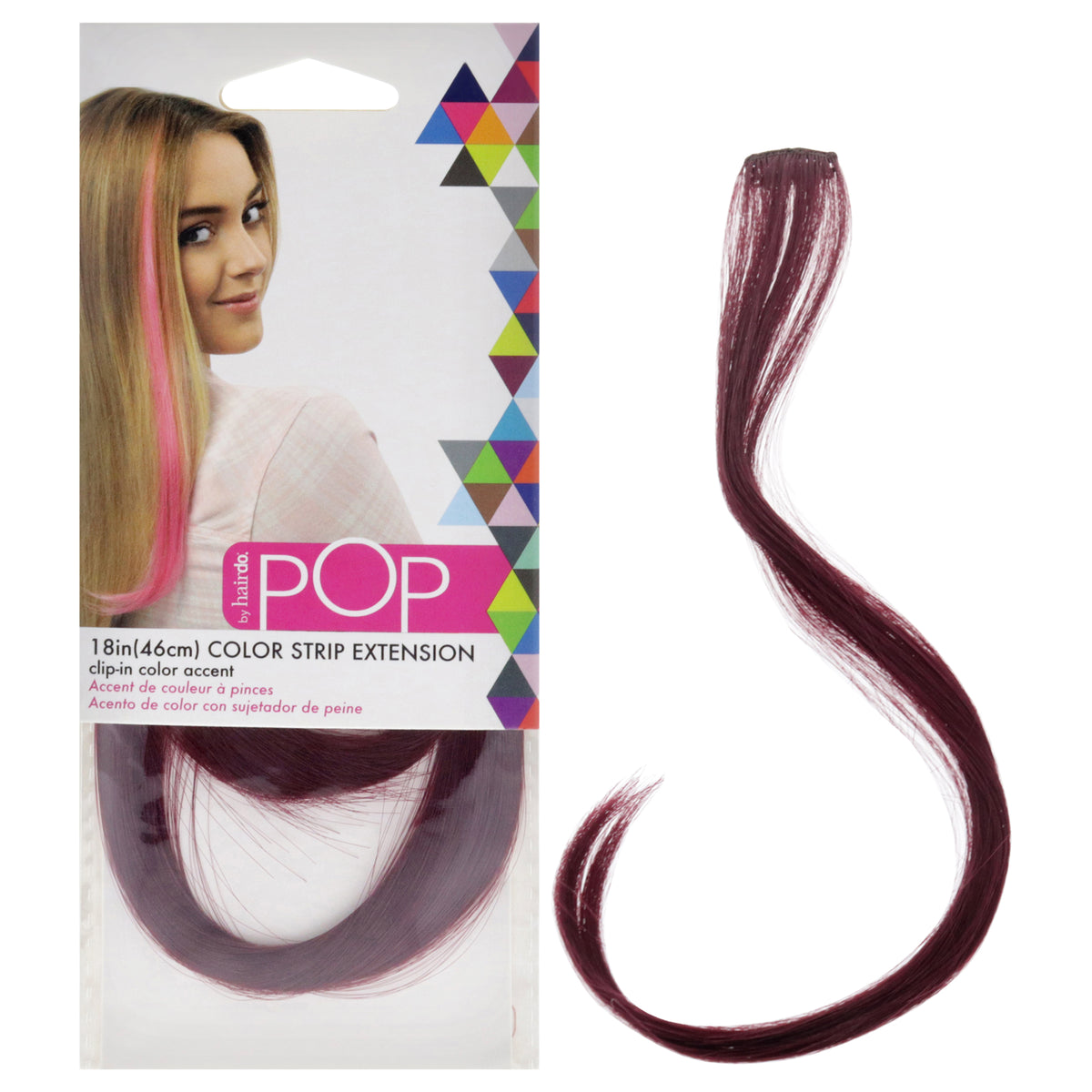 Pop Color Strip Extension  Berry Kiss by Hairdo for Women  18 Inch Hair Extension