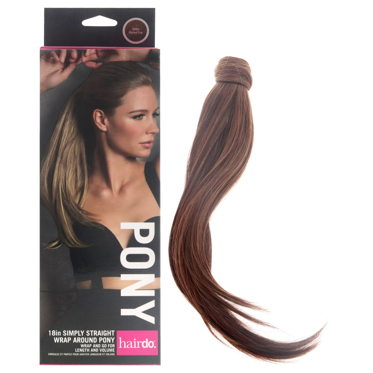 Simply Straight Pony  R28S Glazed Fire by Hairdo for Women  18 Inch Hair Extension