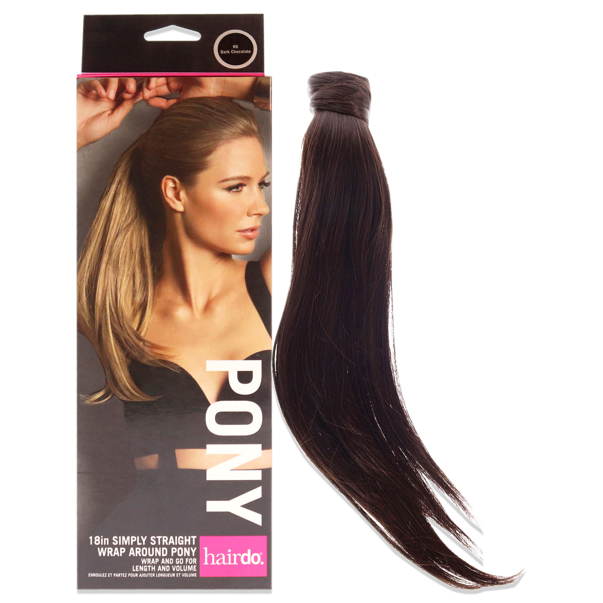 Simply Straight Pony  R6 Dark Chocolate by Hairdo for Women  18 Inch Hair Extension