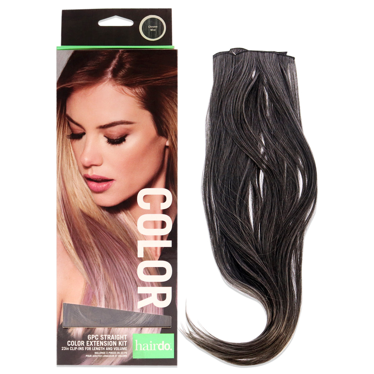 Straight Color Extension Kit  Chrome Mist by Hairdo for Women  6 x 23 Inch Hair Extension