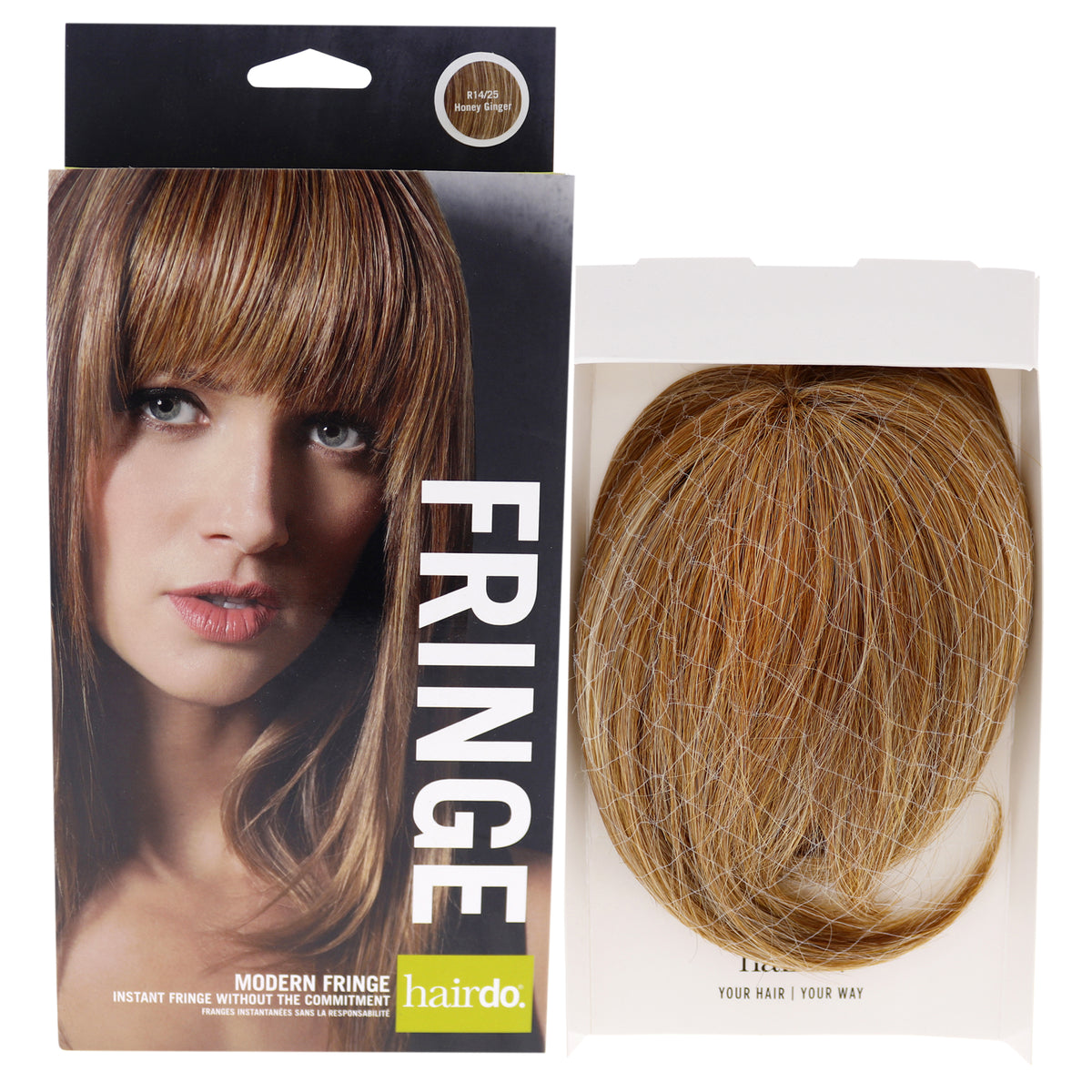 Modern Fringe Clip In Bang  R14 25 Honey Ginger by Hairdo for Women  1 Pc Hair Extension